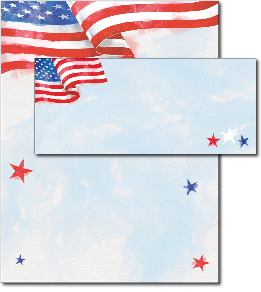 american flag border paper