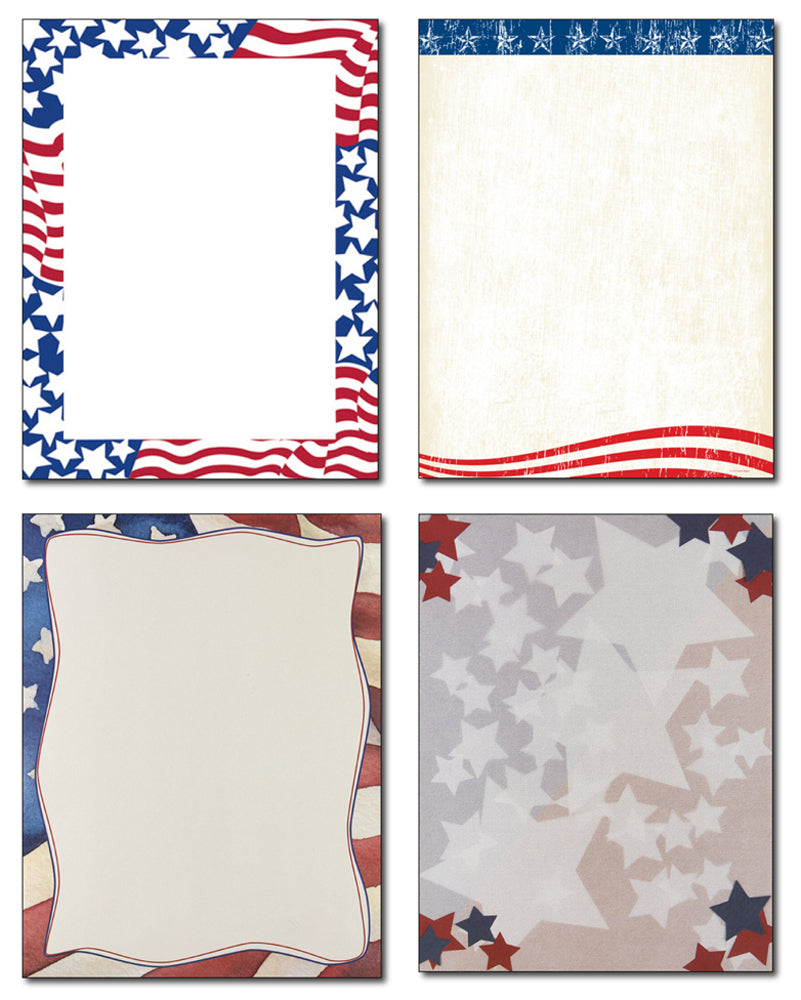 2 Sheets Americana/4th of July Patriotic Foil Stickers - Foil Stars